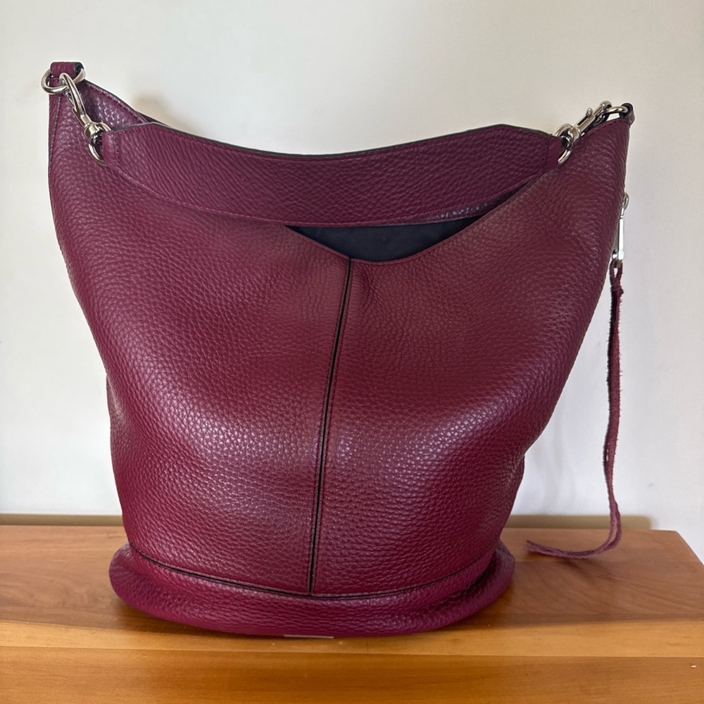 Rebecca Minkoff Women's Genuine Leather Hobo Bag Burgundy Excellent Condition